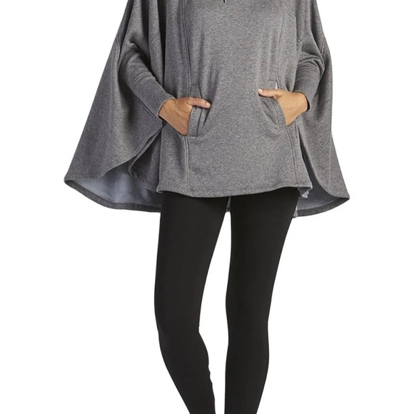 UGG Pichot turtleneck cape/poncho in gray oversized w/pockets sz XS/S like new - Picture 3 of 8